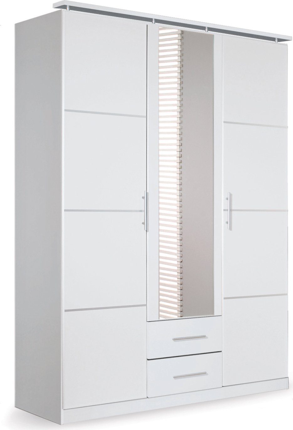 rauch Drehtürenschrank Micro mit eleganten Aufleistungen und praktischen Außenschubkästen