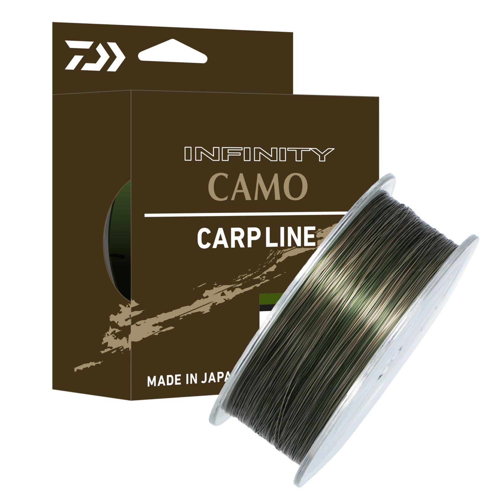 Daiwa Angelschnur, 500 m Länge, Daiwa Infinity Camo 0.300mm - 500m Green Camo monofile Karpfenschnur