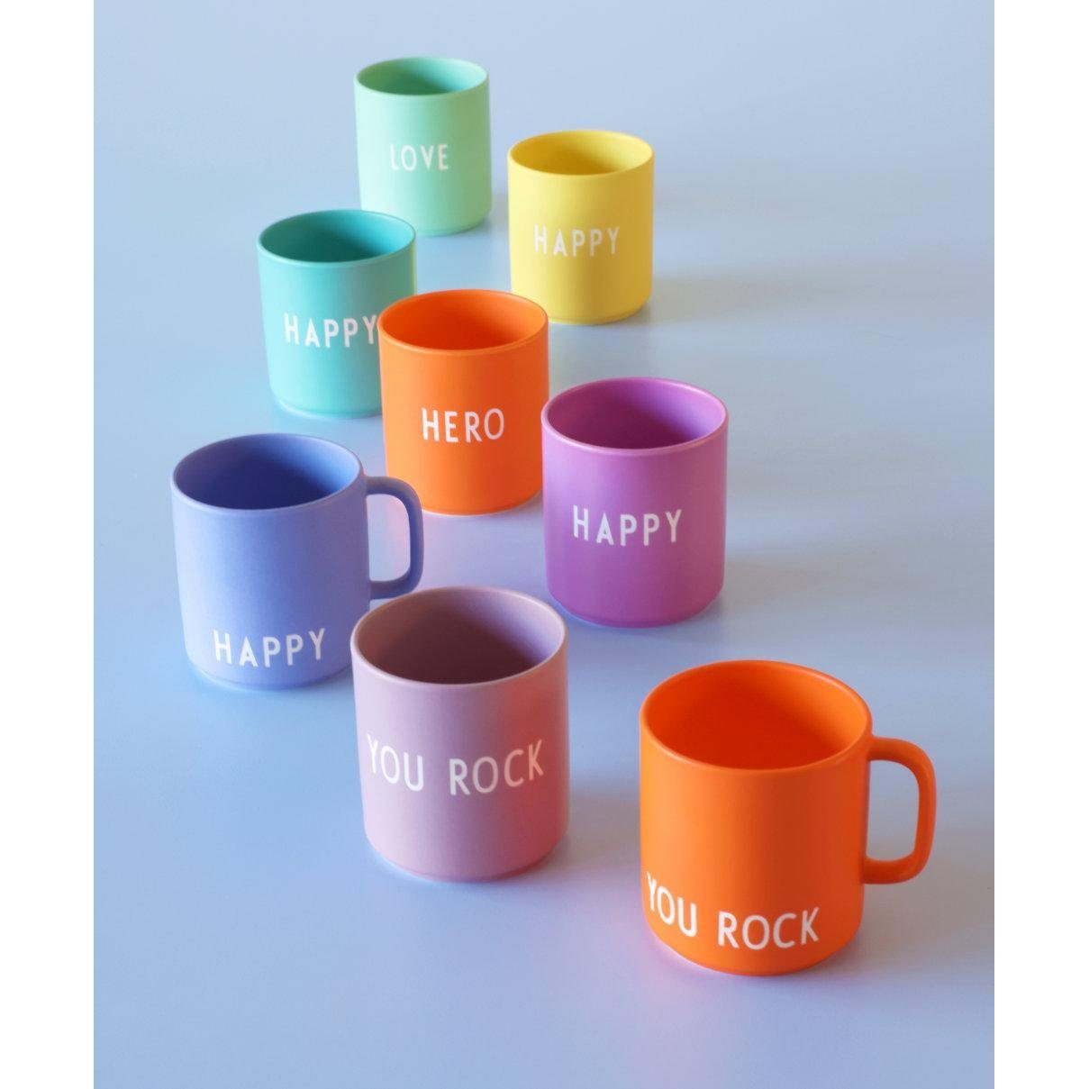 You Orange Tasse Design mit Cup Becher Letters Favourite Rock Henkel