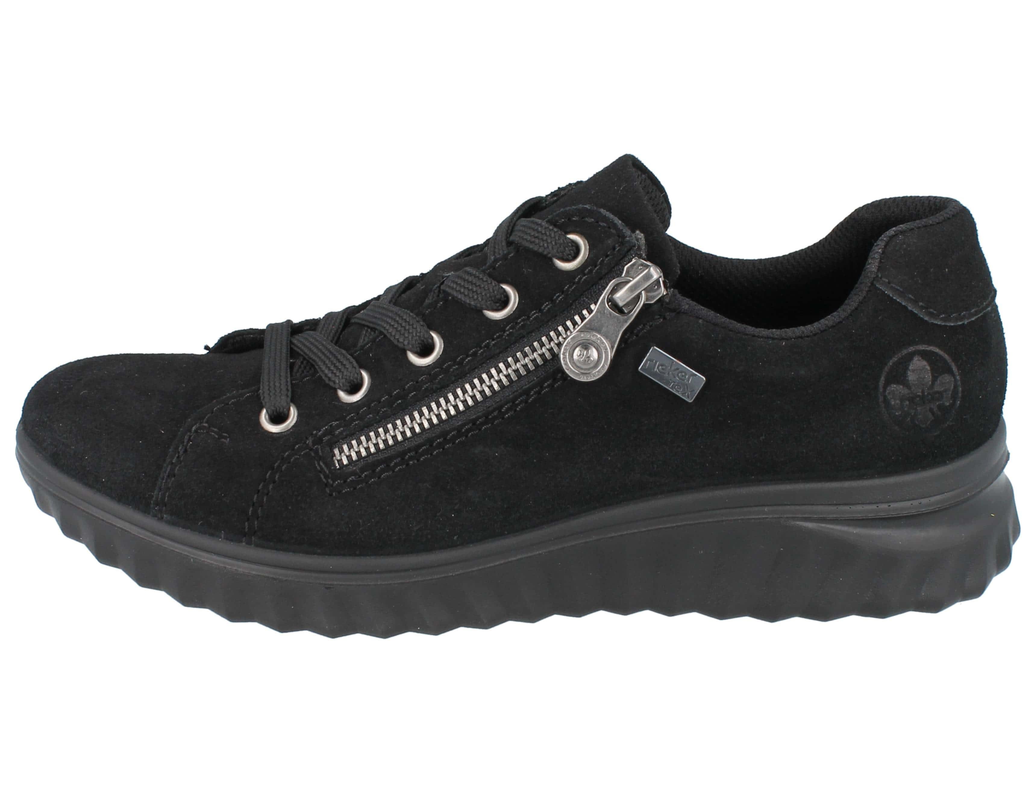 Rieker RIEKER Damen Halbschuhe schwarz Nubukleder - Größe: 42 Schnürschuh