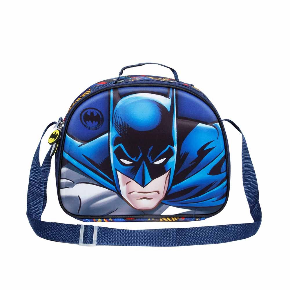 Karactermania Kindergartentasche Batman Picknicktasche Frühstückstasche Kinder Umhängetasche Lunch Bag, Isolierende Innenauskleidung