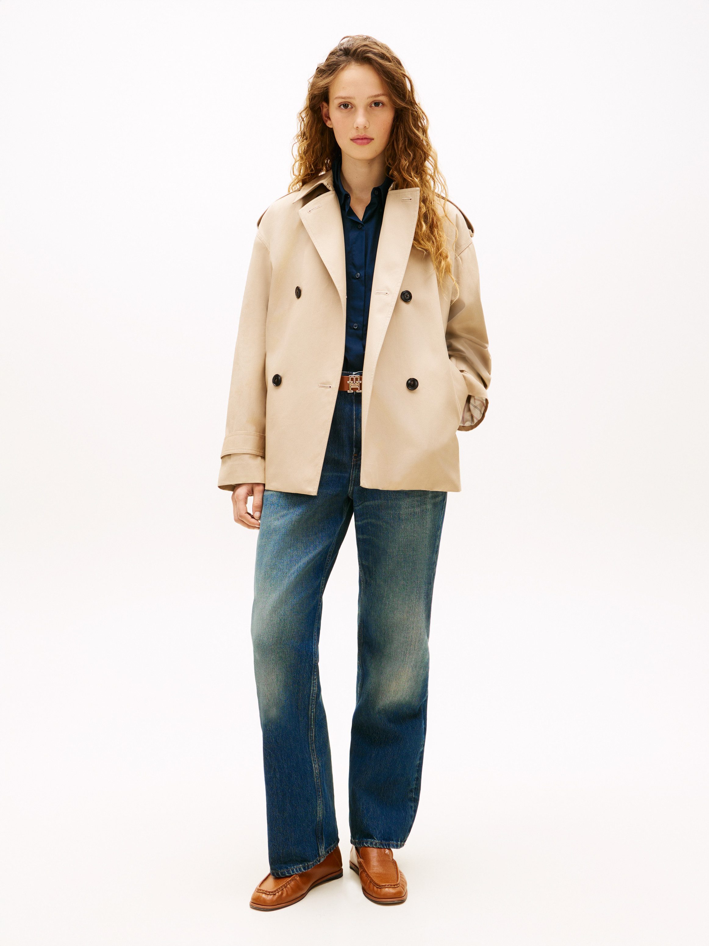 Tommy Hilfiger Kurzjacke COTTON SHORT TRENCH Baumwolle, Trenchcoat Style