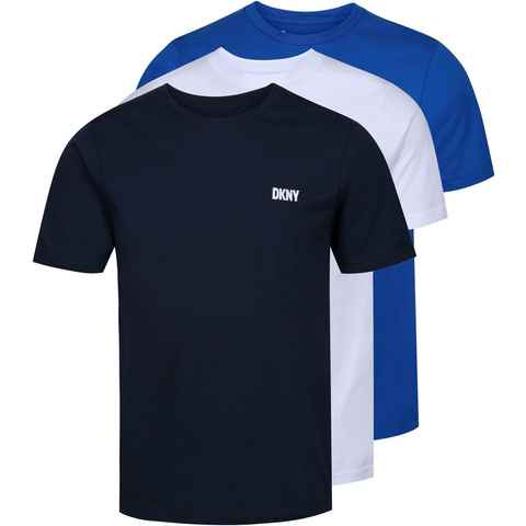DKNY T-Shirt "Giants" (3er Pack) mit Rundhalsausschnitt und kleinem Logoprint