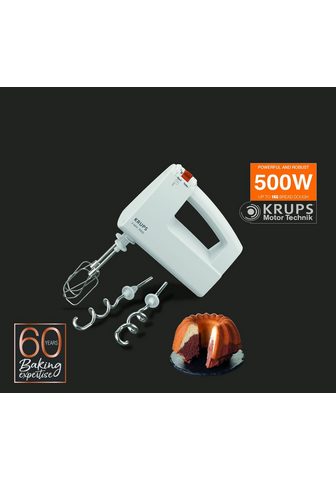 Krups Rankinis plakiklis 3 derinys 7000 500 W Turbo-& Auswurftaste Šluotelė & Knethaken iš Nerūdijančio plieno  F60814
