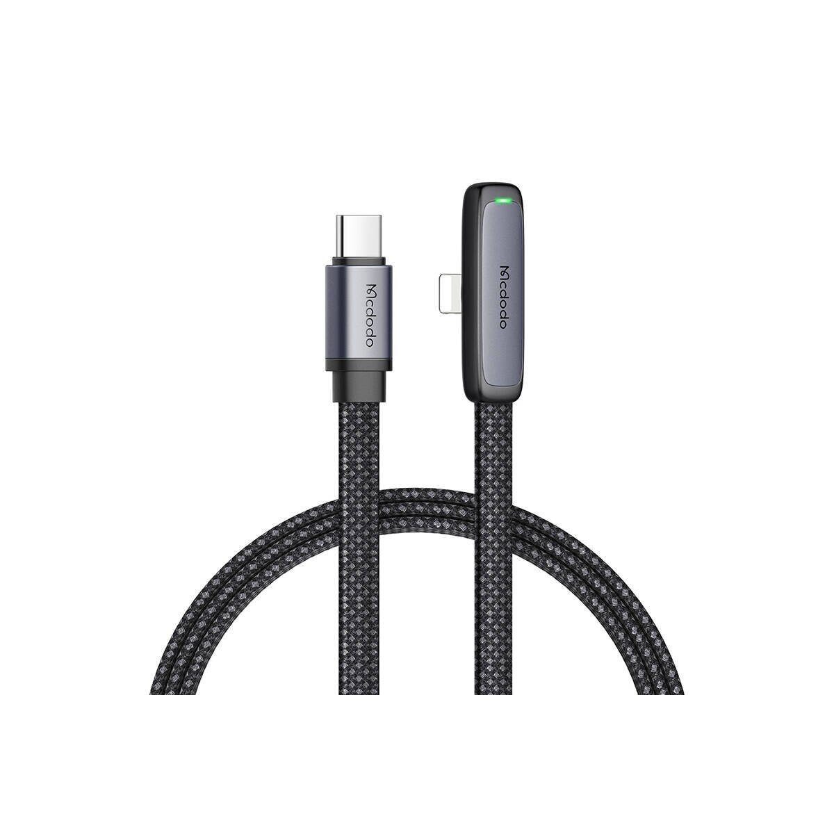 mcdodo USB auf USB-C Winkelkabel Nylon Ladekabel 1,2m schwarz Smartphone-Kabel