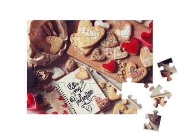 puzzleYOU Puzzle Backen von selbstgemachten Keksen zum Valentinstag, 48 Puzzleteile, puzzleYOU-Kollektionen Festtage