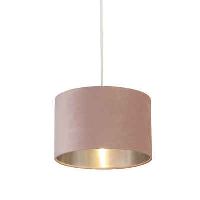 Licht-Erlebnisse Lampenschirm GIRONA, in Pink Silber gebürstet Ø 28 cm Stoff Modern Flur