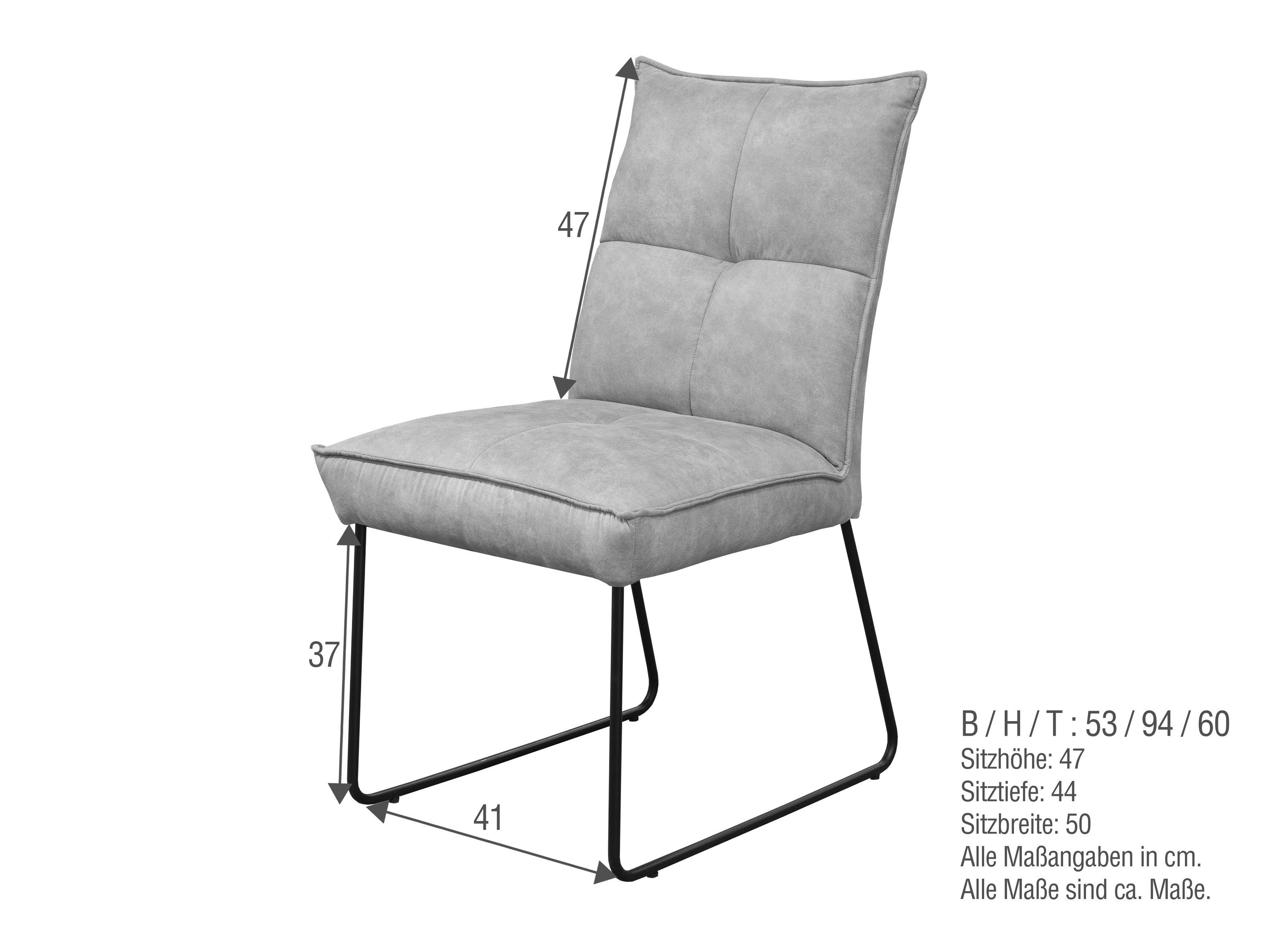 ST-0712 53x94x60 cm), (BxHxT: Stuhl aus metall in Dunkelbraun möbelando