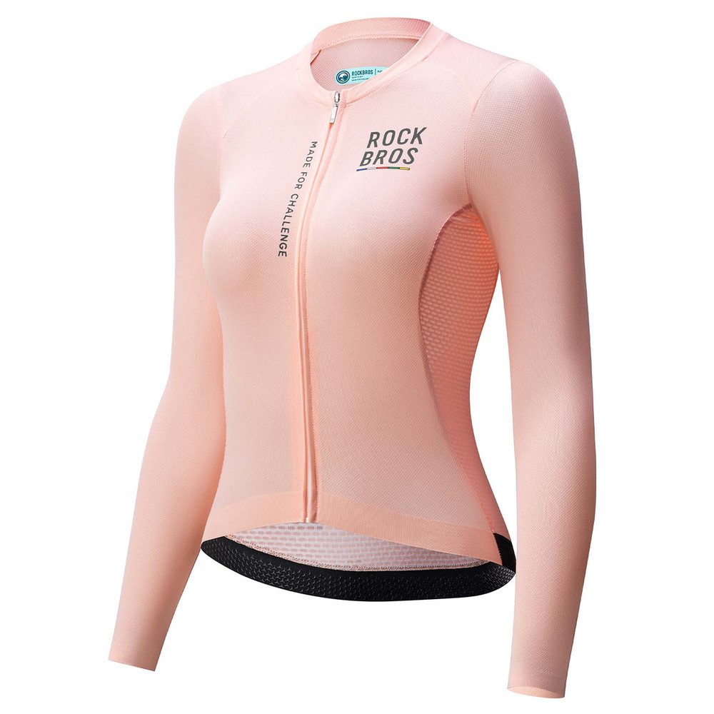 ROCKBROS Radtrikot Fahrradtrikot Rennradtrikot Langarmtrikot (Spar-Set, 1-tlg., 56 cm Rückenlänge leicht) 3 Rückentaschen, Reflektoren, atmungsaktiv