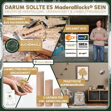 MaderaBlocks Spielbauklötze 1.000-3.000 Holzbausteine Natur, 100 % Made in DE, Bauklötze