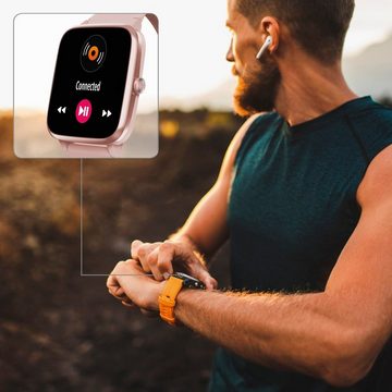 Hama Fitnesstracker "5910" Smartwatch (1,3 Zoll), wasserdicht, integriertes GPS, Herzfrequenz, Schrittzähler, Kalorien