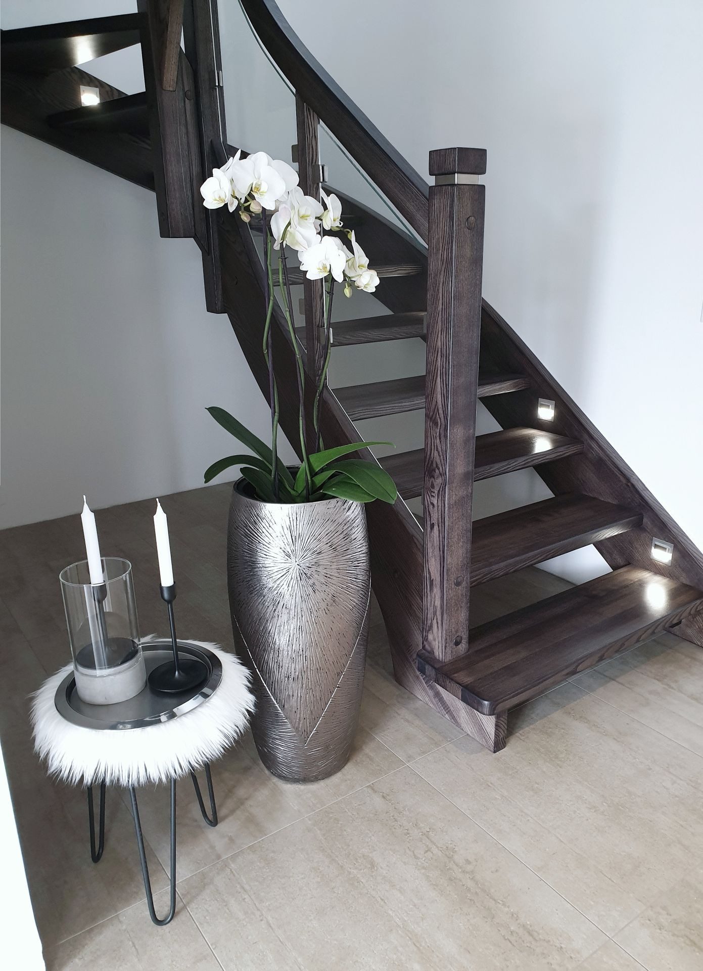 VIVANNO Bodenvase Fiberglas ROYAL Rund - Silber Mit Muster (1 St), 33x73 cm günstig online kaufen