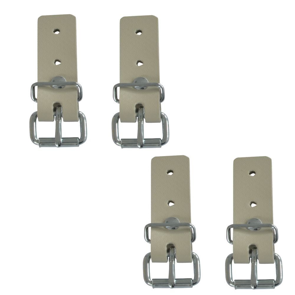 Miederhoff Anhänger 4 Stück - Schnallkappe mit Rollschnalle, beige, Vers. 2