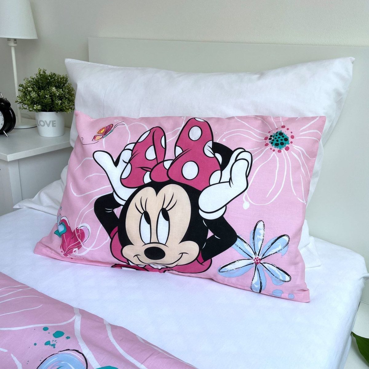 Jerry Fabrics Kinderbettwäsche Disney Minnie Mouse 100x135 + 40x60 cm 100 % Baumwolle Reißverschluss, Baumwolle – Bild 5 von 5