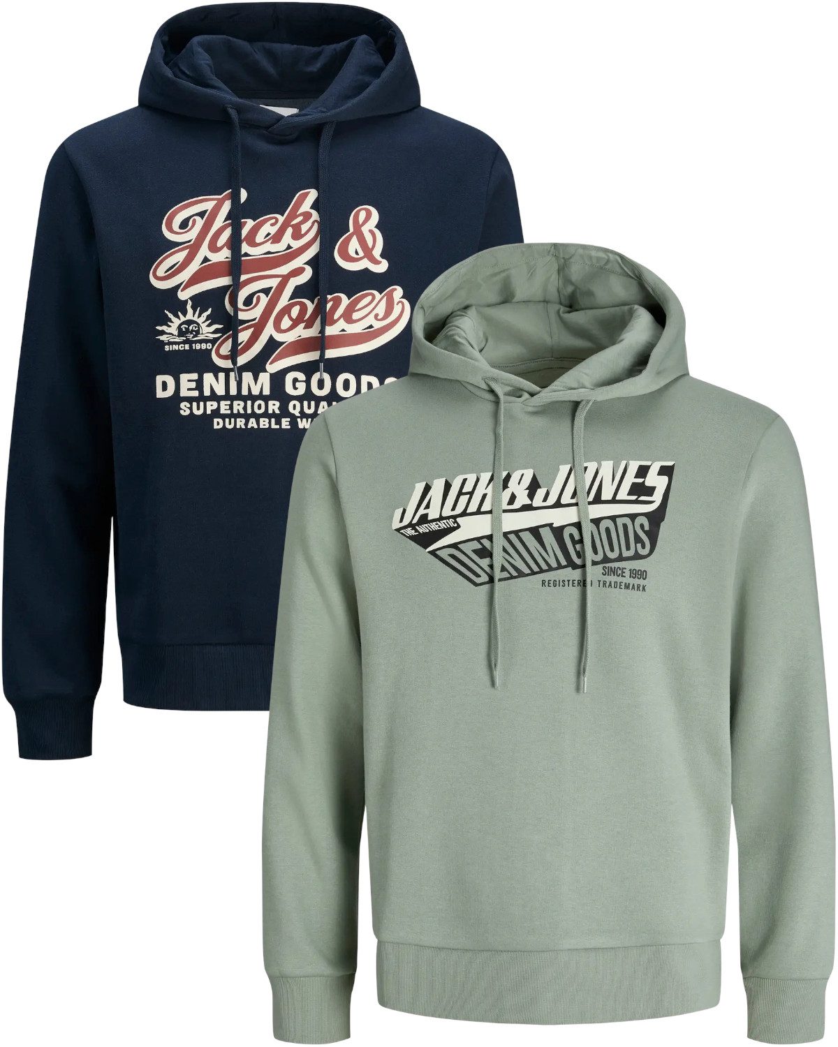Jack & Jones Kapuzenpullover stilvolle Hoodies mit Logoprint (Spar Set, Dop günstig online kaufen