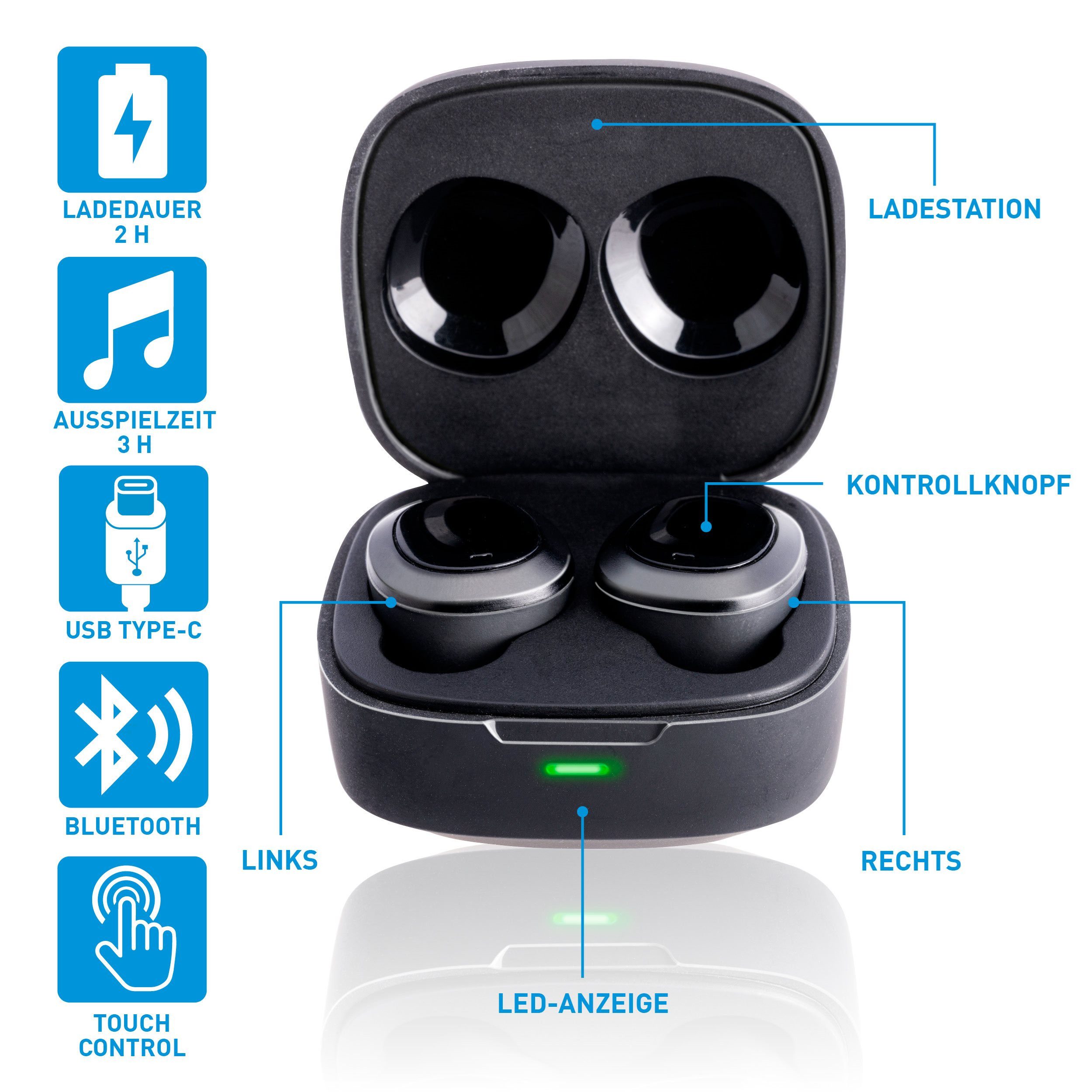 Grundig Grundig Bluetooth Kopfhörer Schwarz In-Ear-Kopfhörer