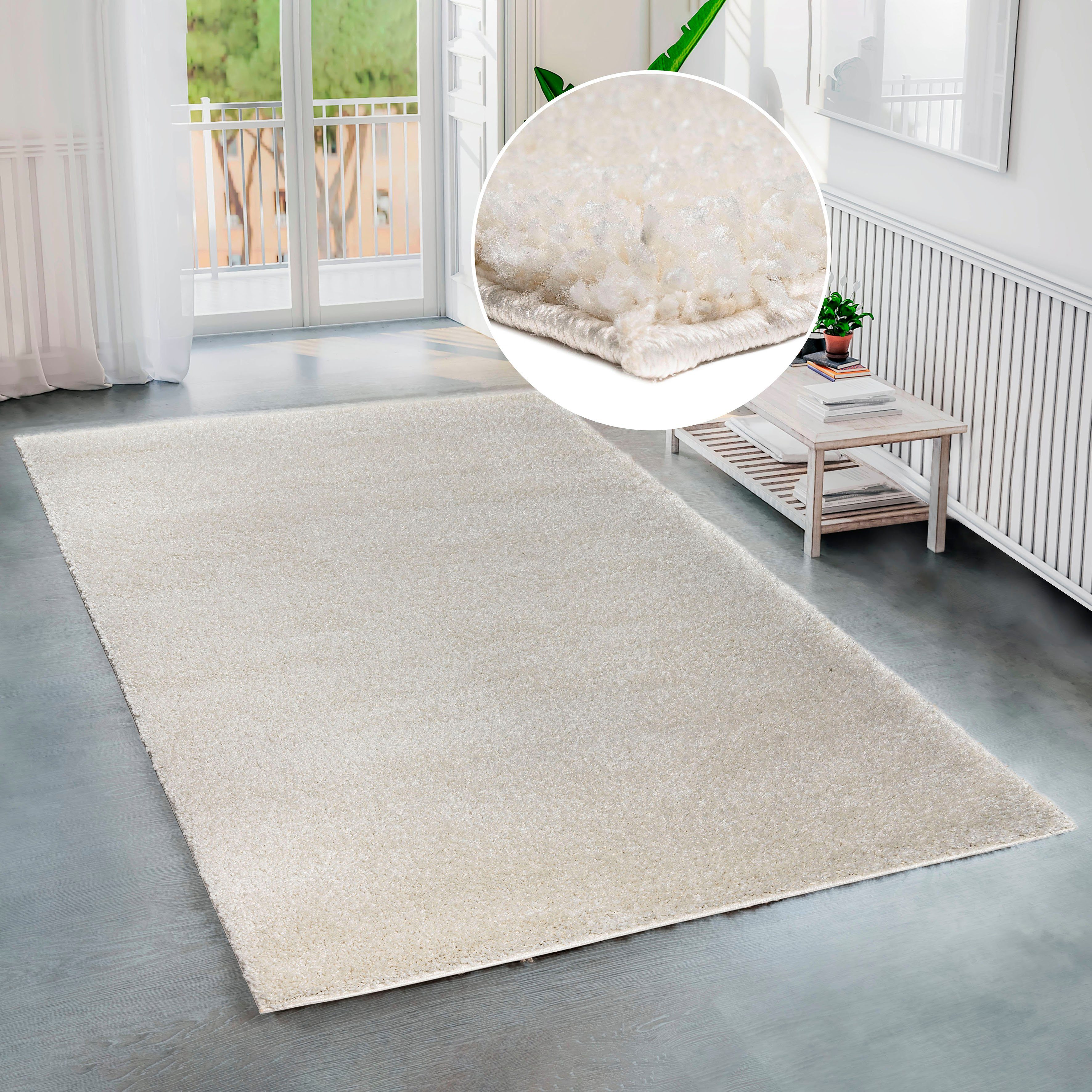 Hochflor-Teppich Shaggy Soft, Bruno Banani, rechteckig, Höhe: 30 mm, gewebt, Uni Farben, besonders weich und kuschelig