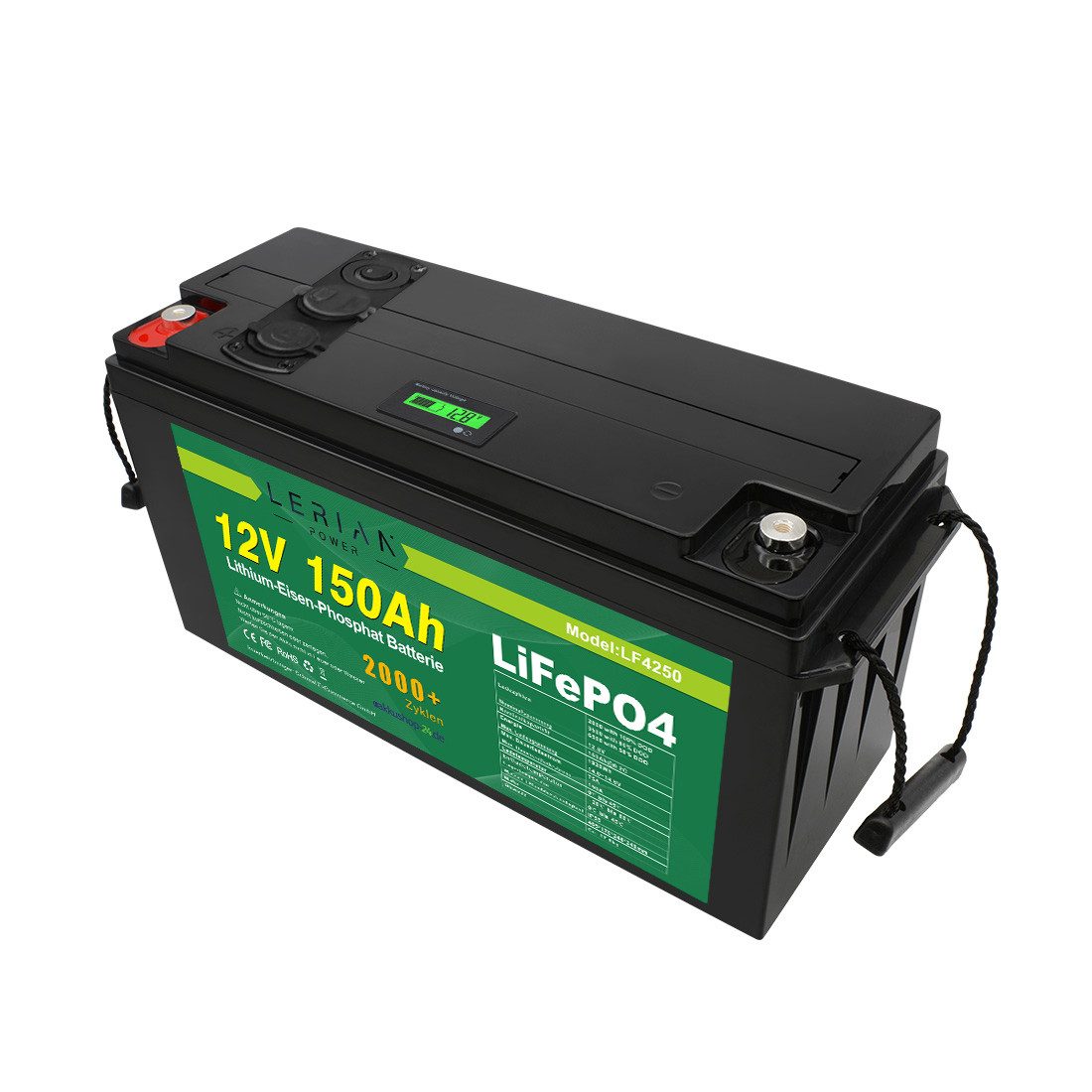 LERIAN POWER LiFePO4 Akku 12V 150Ah 150A LFP Batterie für Camping Boot Solar Akku