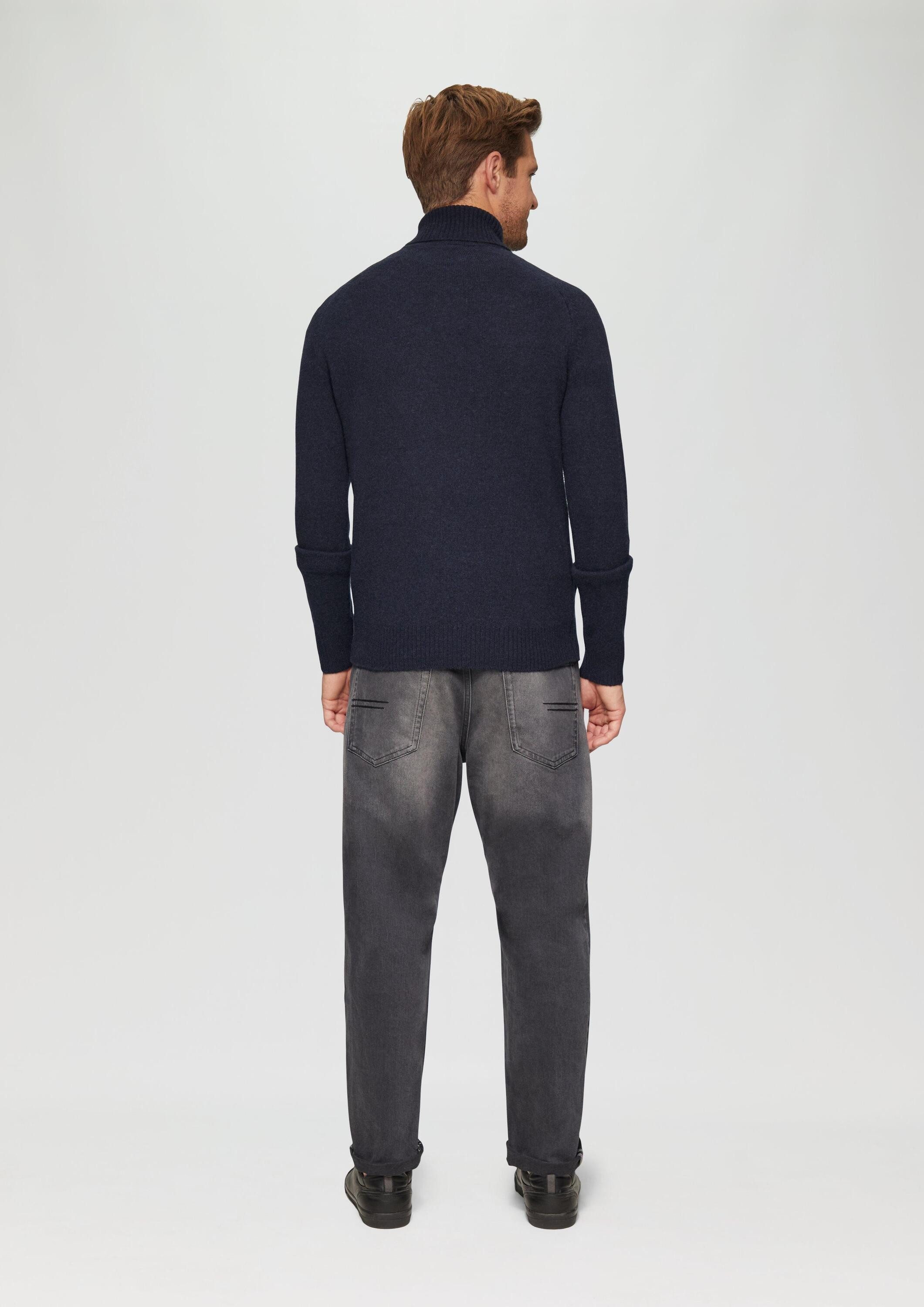 s.Oliver Longpullover Strickpullover Rollkragenpullover aus reiner Wolle