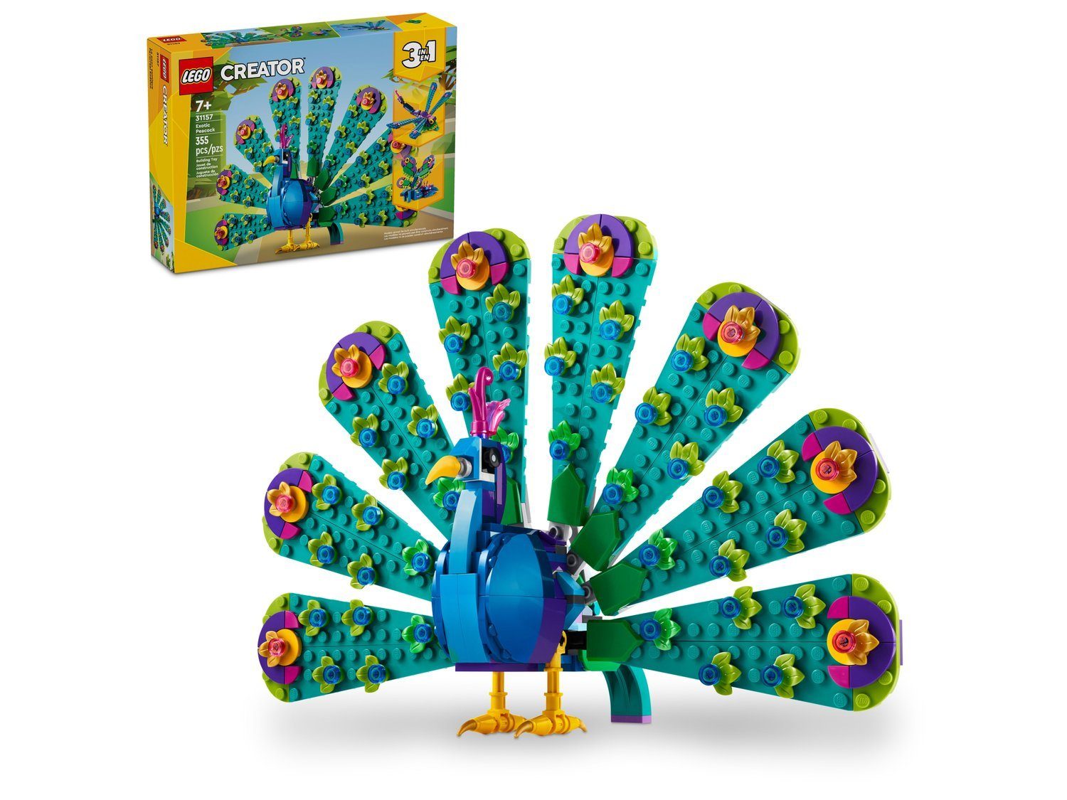 LEGO® Creator 3-in-1-Sets 31157 Exotischer Pfau Spielbausteine, (Set, 355 S günstig online kaufen
