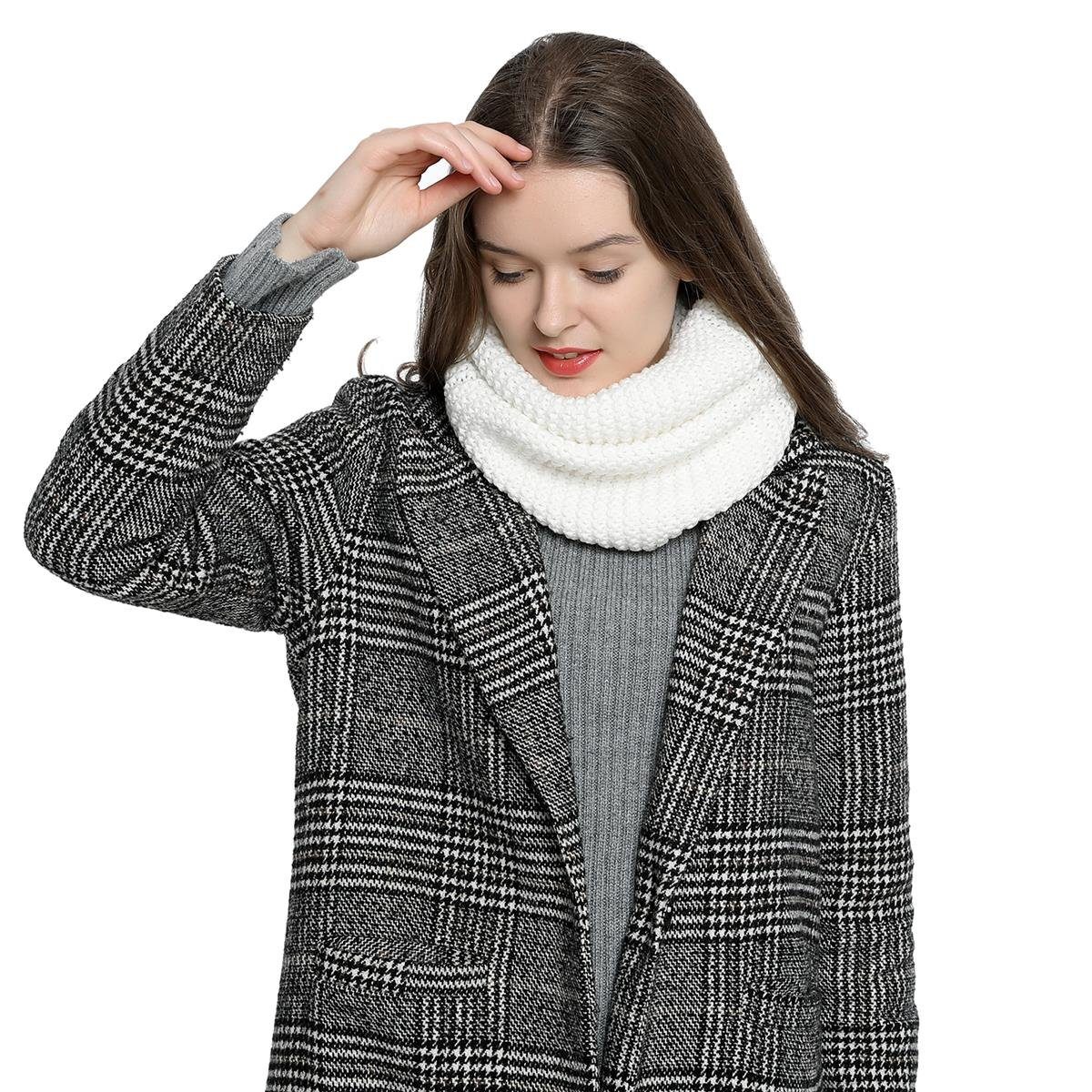 Schal Damen Winterschal Rundschal Schal, (1-St), Schlauchschal, warm und weich, Grobstrick – Bild 4 von 5
