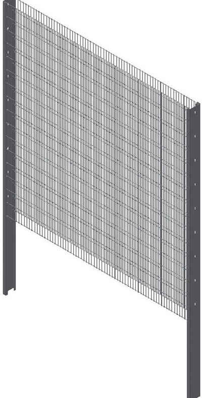 KRAUS Gabionenzaun Gabione-100, (Set), anthrazit, 122,3 cm hoch, 2 Elemente für 1,2 m, 2 Pfosten 184 cm