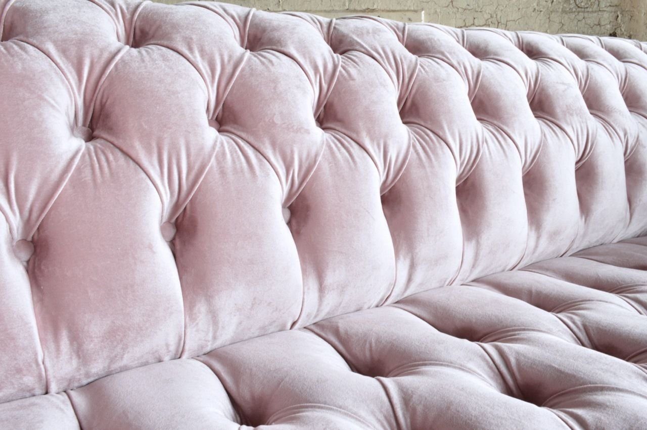JVmoebel Chesterfield-Sofa Design Chesterfield Dreisitzer Rückenlehne Die Stoff Couch Sofa 3Sitzer mit Knöpfen. Relax, Polster