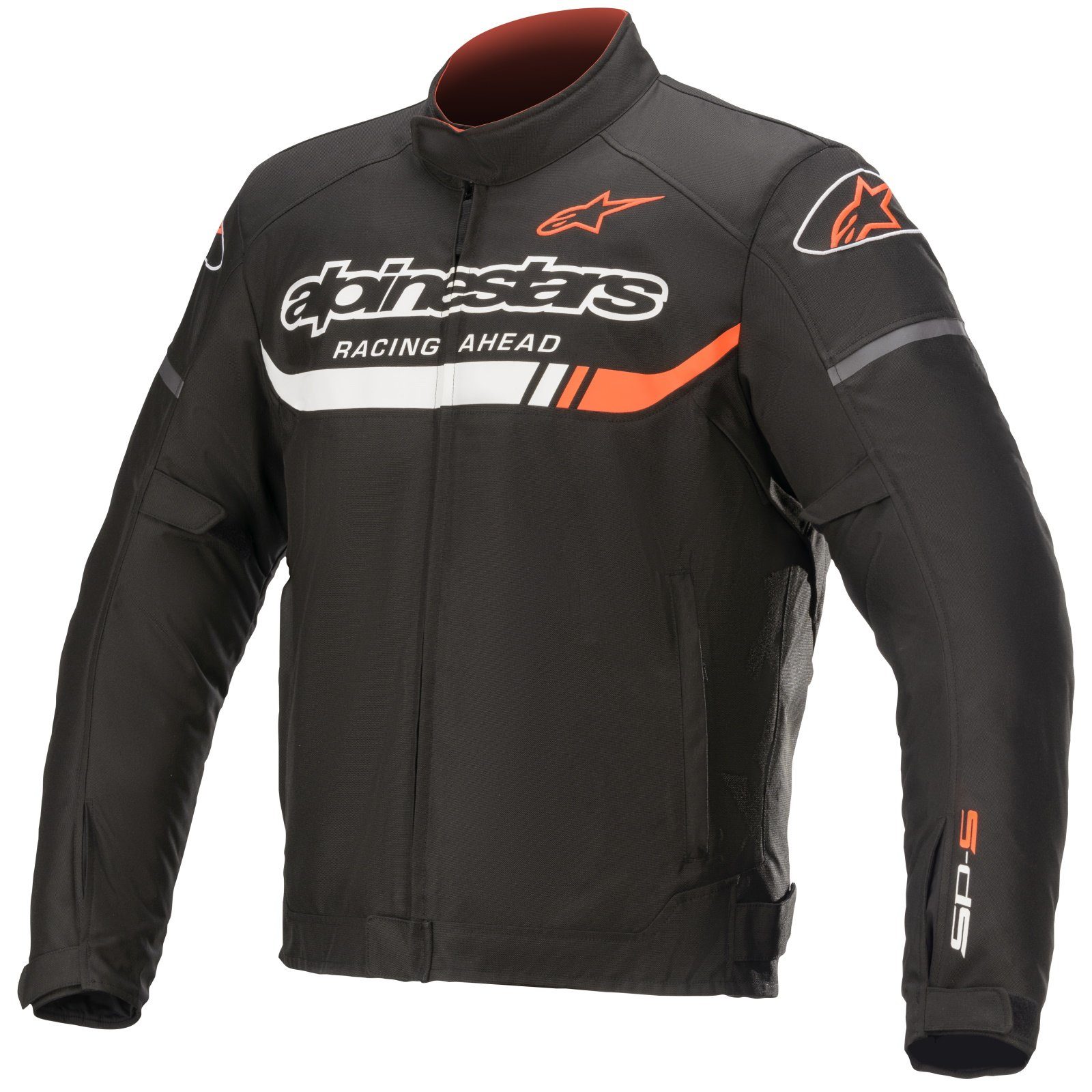 Motorradjacke Alpinestars T-SP S Ignition Waterproof Jacke schwarz / weiß / fluo-rot