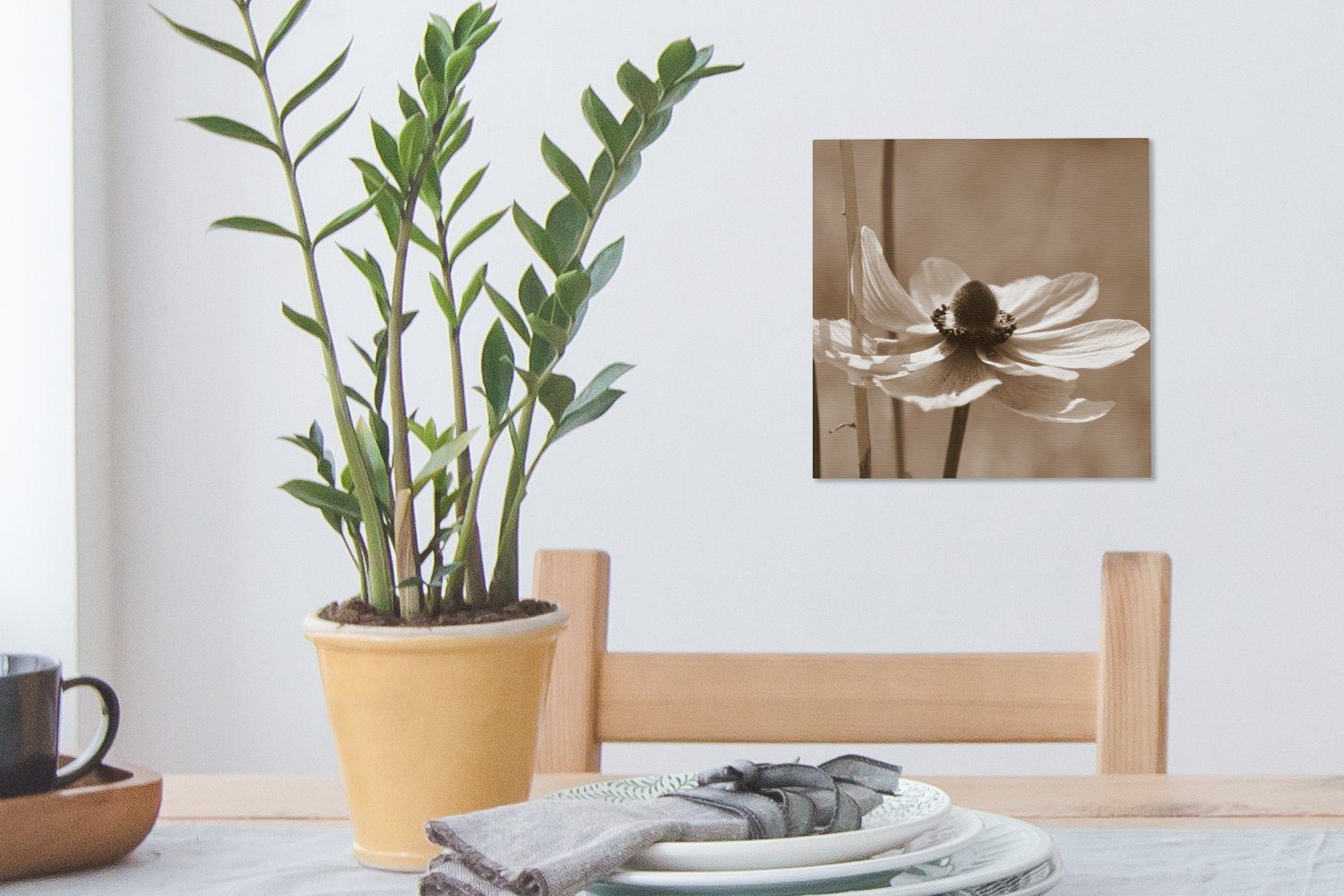 Leinwandbild Sepia-Fotodruck, bunt der Bilder OneMillionCanvasses® (1 Leinwand Wohnzimmer St), Blume Schlafzimmer für Anemone