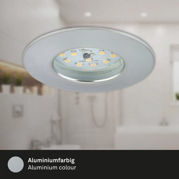 Briloner Leuchten LED Einbauleuchte 7204-039, LED fest verbaut, Warmweiß, Einbauleuchte 3er SET auch für Bad - IP44 Ø 7,5cm