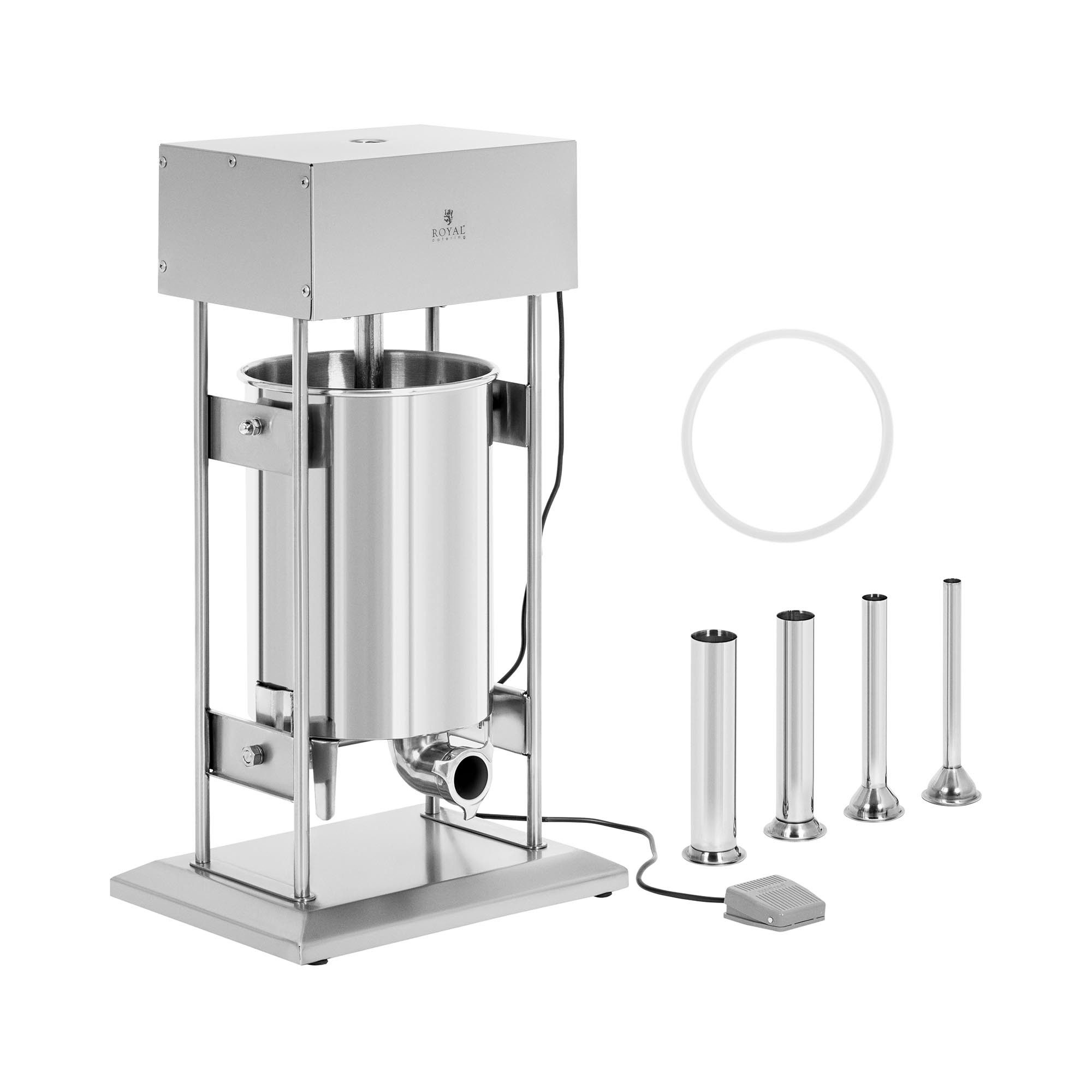 Royal Catering Wurstfüllaufsatz 20 L Wurstfüller elektrisch 300 W Fußpedal Wurstfüllmaschine