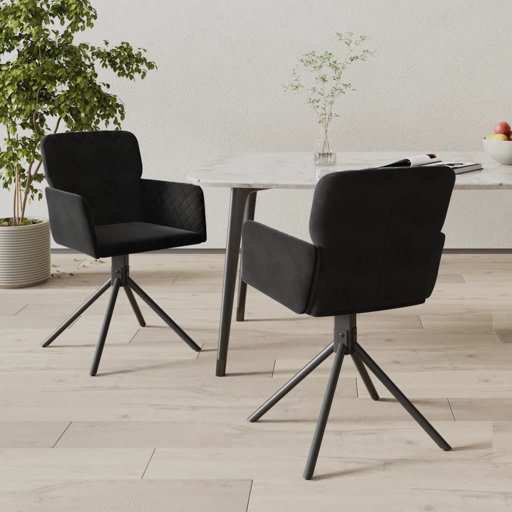 Esszimmerstuhl Drehbarer Samt Schwarz 51,5x59x83,5 cm