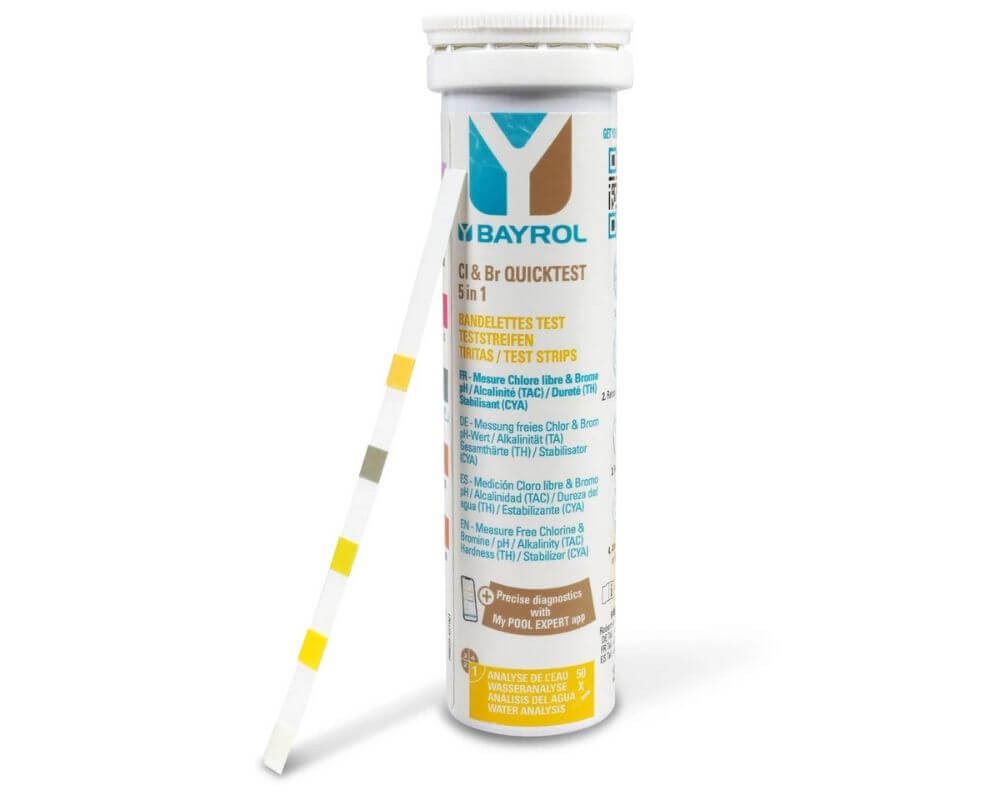 Thumbnail - Bayrol Pooltester BAYROL Cl & Br Quicktest 5 in 1 (Dose mit 50 Teststreifen)