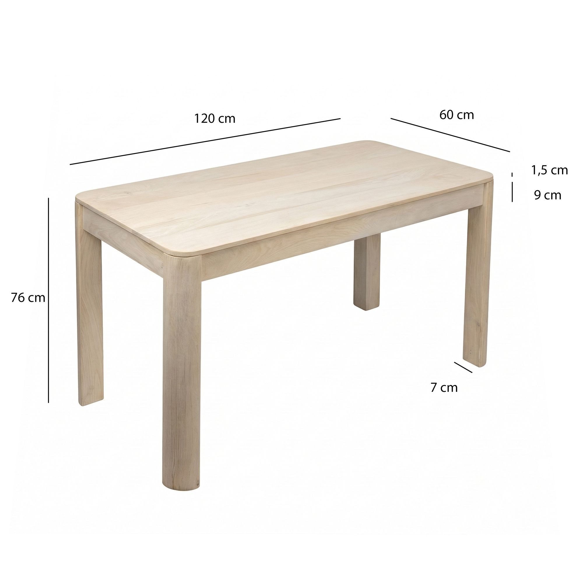 FINEBUY Esstisch FB115622 Esszimmertisch Küchentisch 6 Personen Holztisch Esszimmer (Natürliches Holzdesign mit klarer Form), Kompakte Tischlösung für kleine Es – Bild 3 von 5