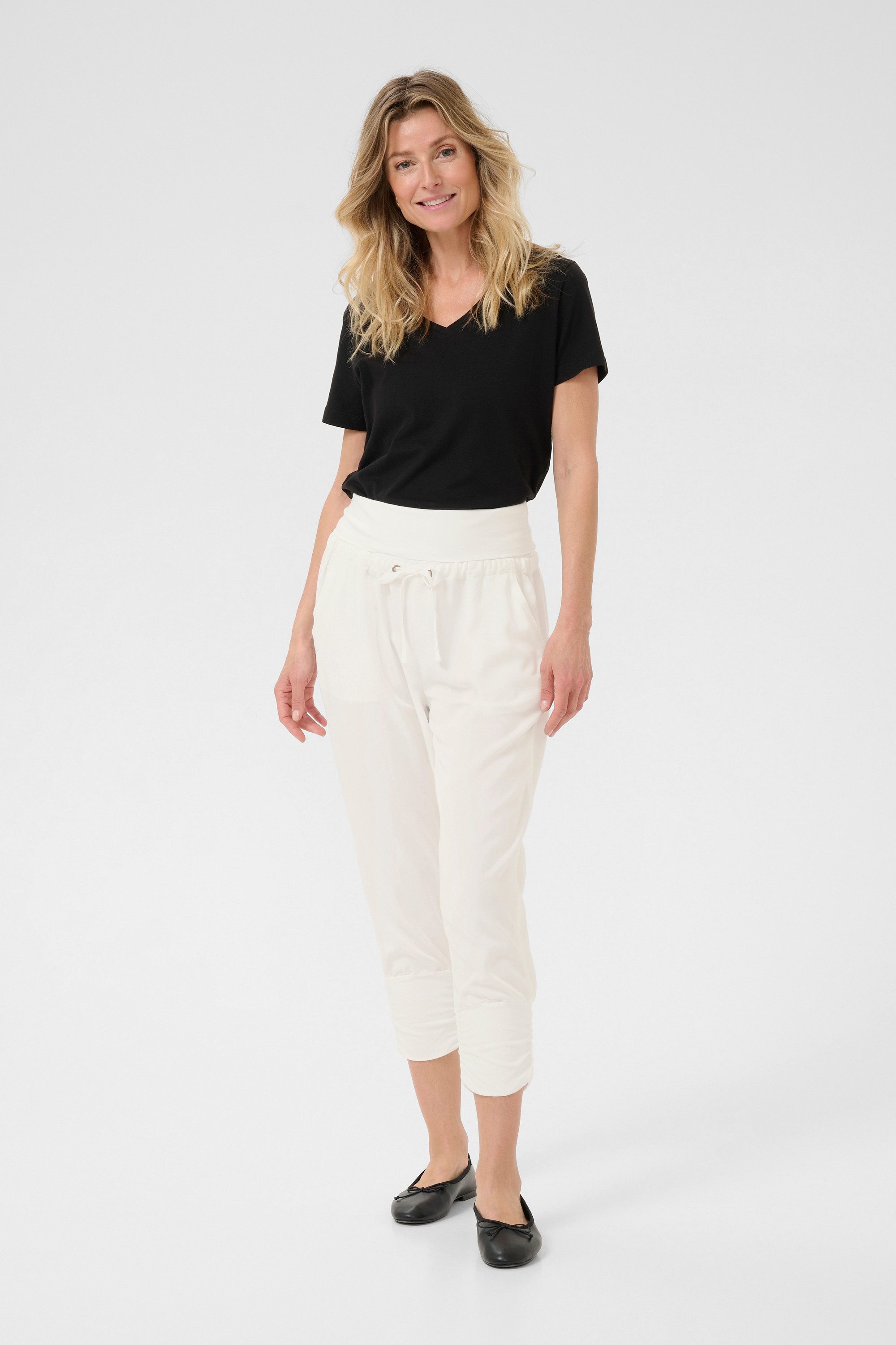 Cream Stoffhose Casual Hose CRLinee