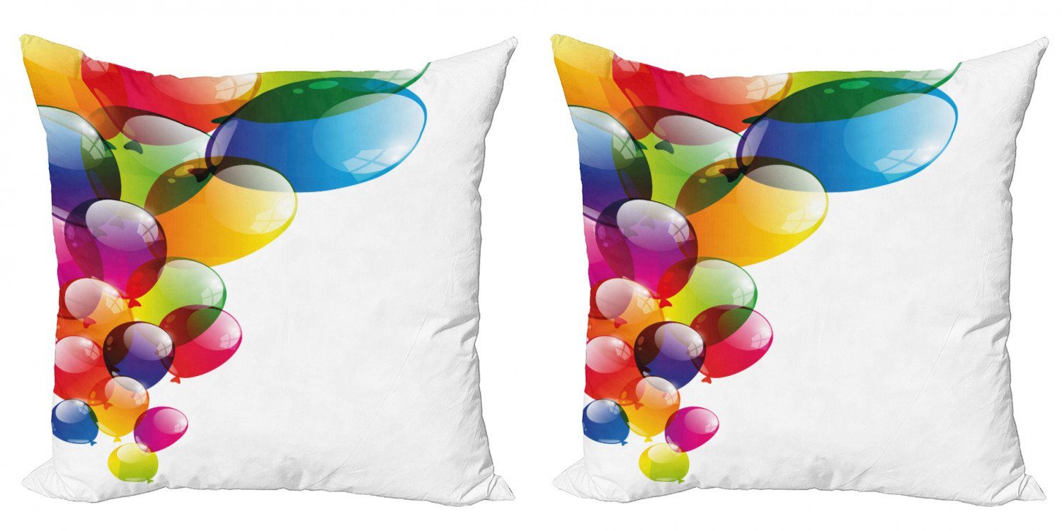 Kissenbezüge Modern Accent Doppelseitiger Digitaldruck, Abakuhaus (2 Stück), Bunt Leuchtende Luftballons Joy