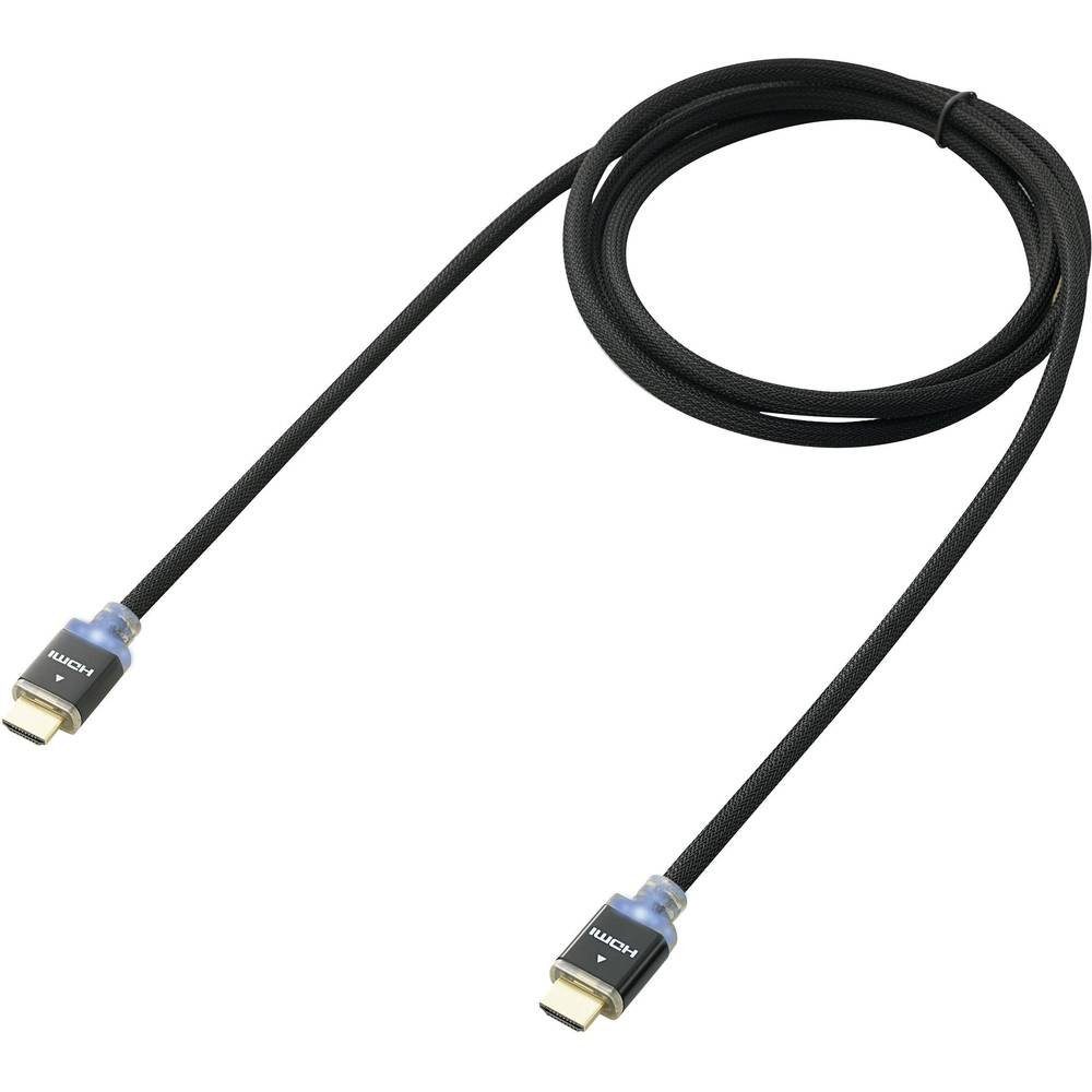 SpeaKa Professional Speaka HDMI Kabel mit LED-Beleuchtung 5 m SP-7870020 HDMI-Kabel, Audio Return Channel, vergoldete Steckkontakte, gesleeved, mit LED
