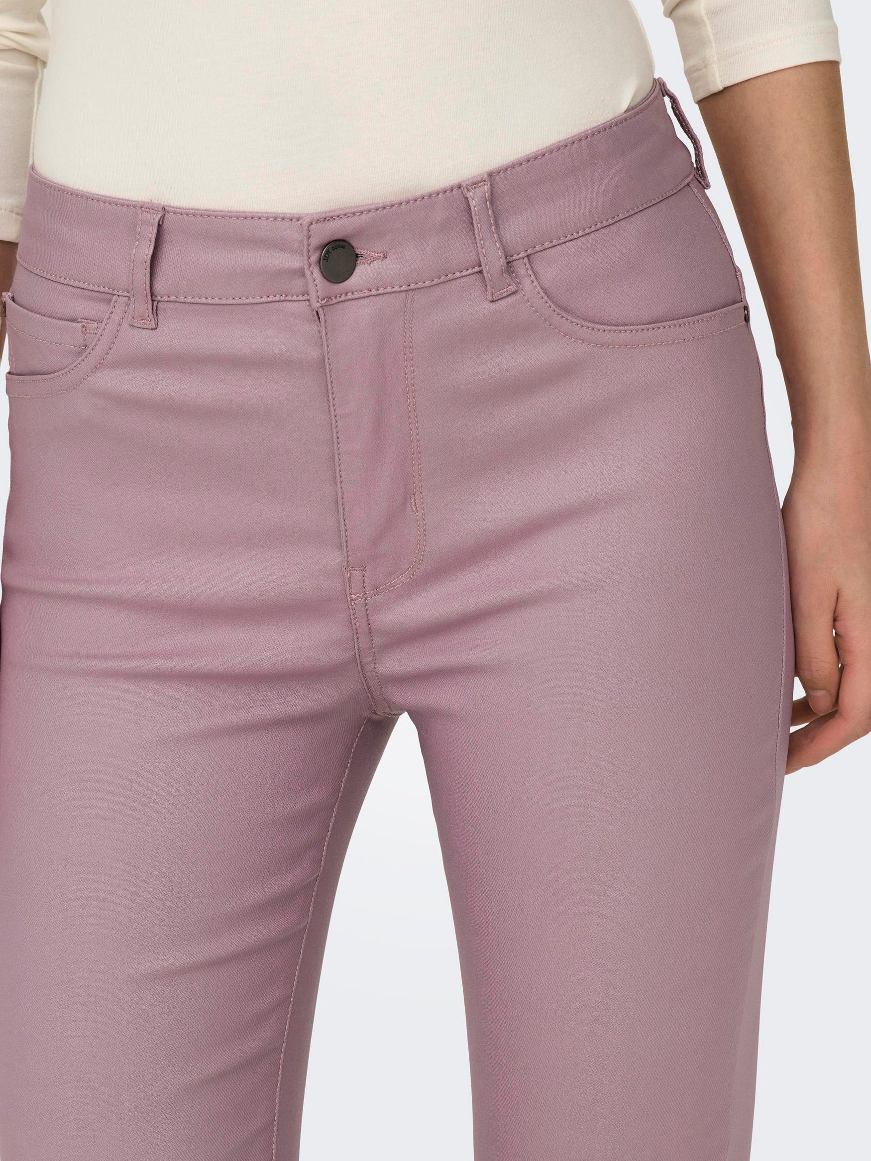 YONG Pants Denim (1-tlg) de Waist Lederimitathose 3358 in Rosa Optik Stretch Jeans JACQUELINE Skinny Leder High Coated