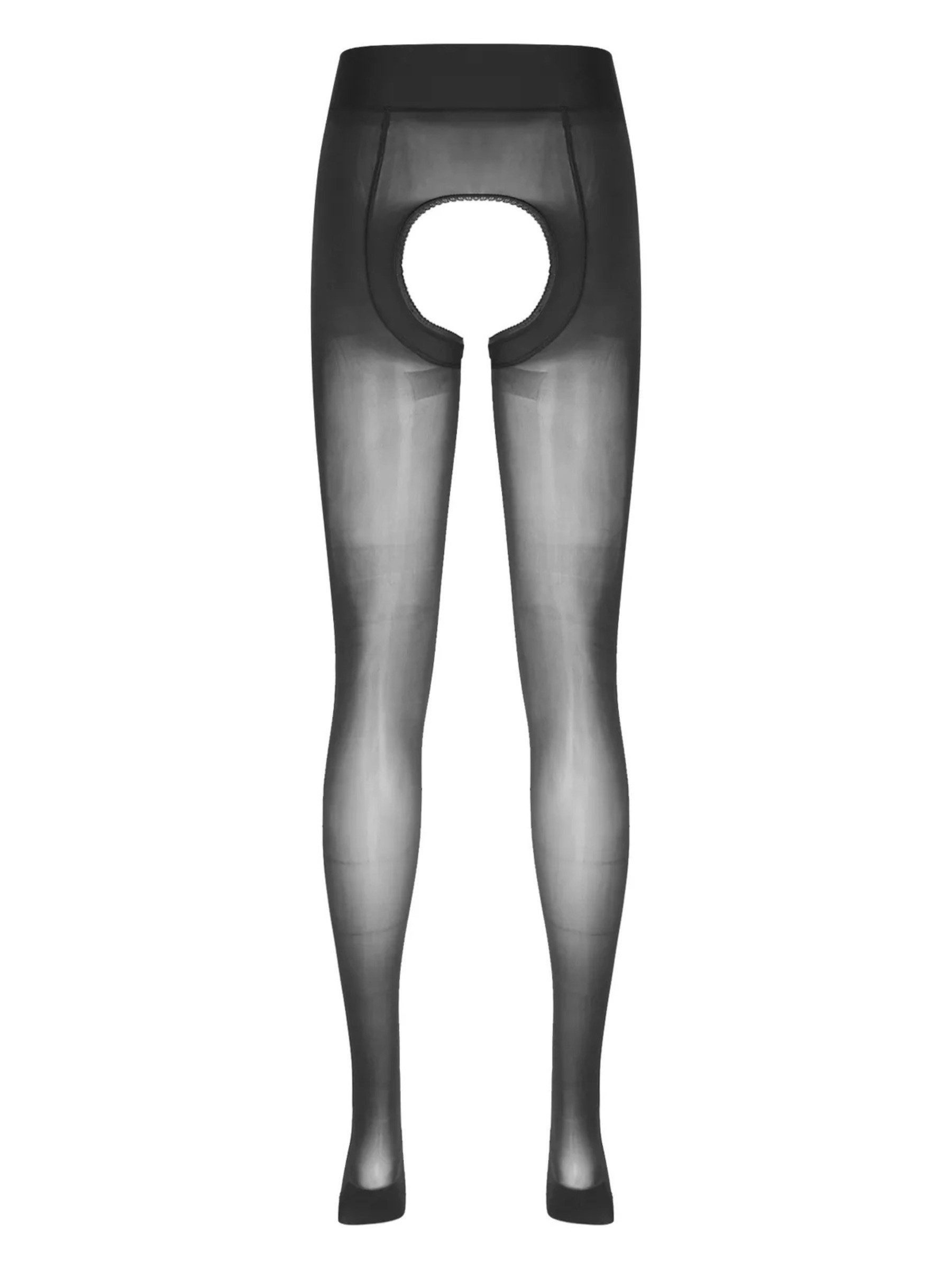 Elegant Love Ouvert Strumpfhose Sexy halterlose Strapsstrümpfe – Mesh Stocking mit offenem Schritt Modisches Dessous mit besonderen Details, XS–L