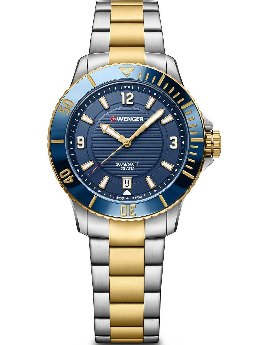 Wenger Quarzuhr Wenger 01.0621.114 Seaforce Damenuhr Taucheruhr 36mm 20 ATM Wenger 01.0621.114 Seaforce Damenuhr Taucheruhr 36mm 20 ATM