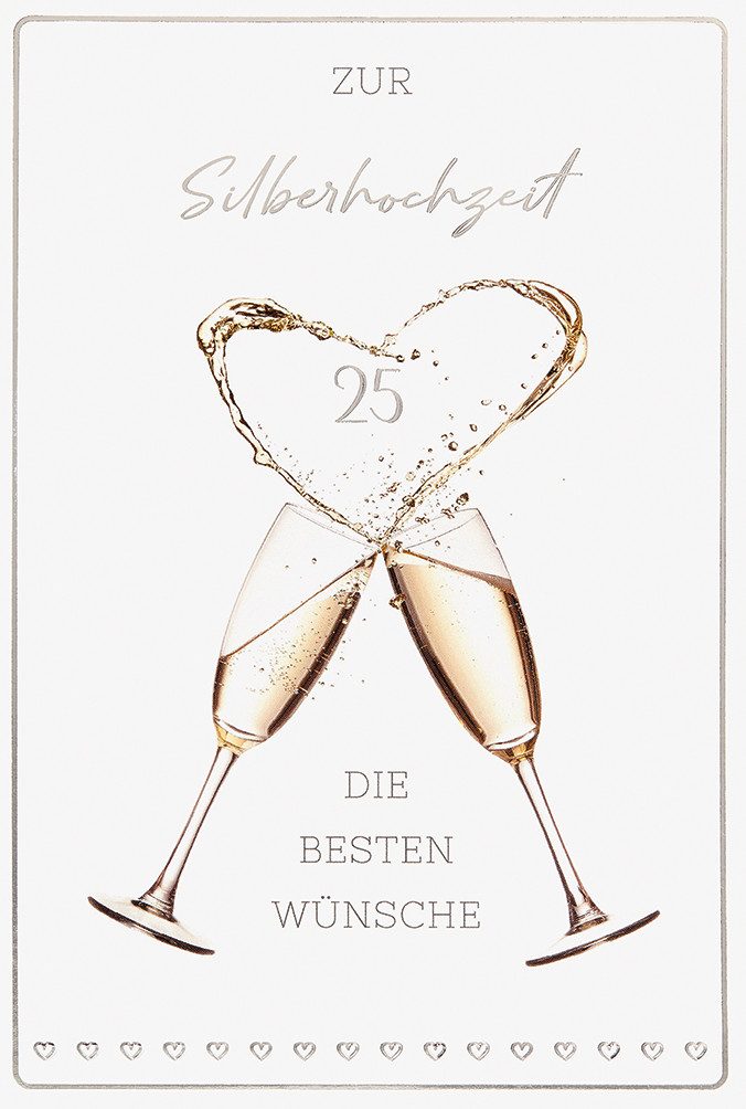 BSB Grußkarten Silberhochzeit - 25. Hochzeitstag - Glückwunschkarte im Format 11,5