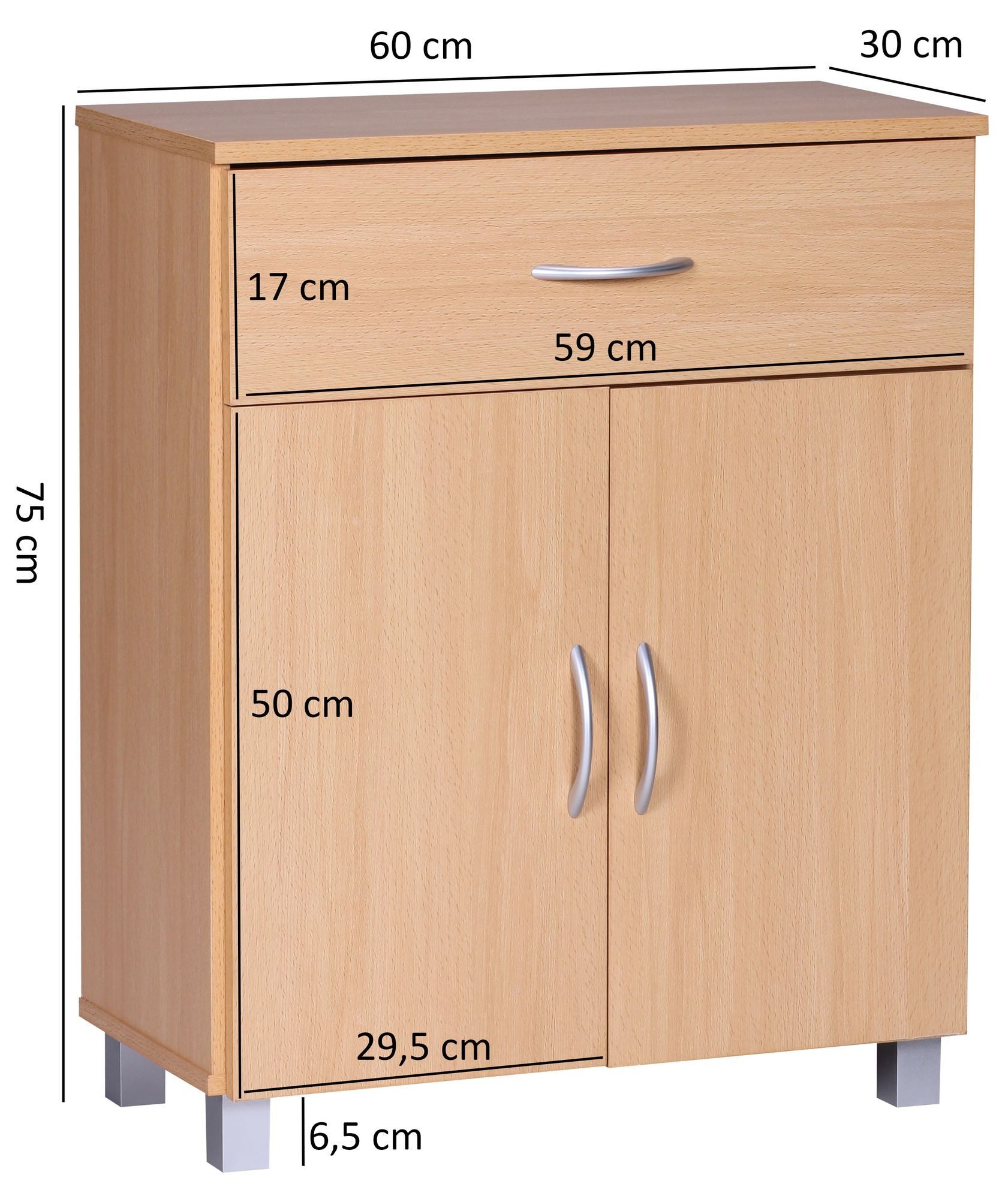 FINEBUY Sideboard SuVa1592_1 (SETE Buche mit günstig online kaufen