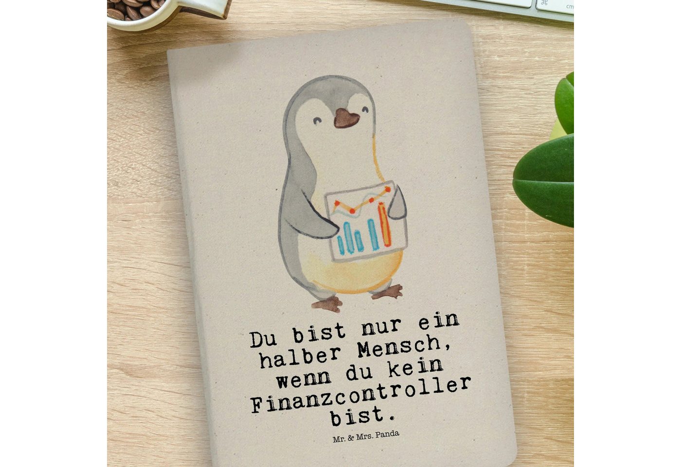Thumbnail - Mr. & Mrs. Panda Notizbuch Finanzcontroller Herz - Transparent - Geschenk, Dankeschön, Schenken, Mr. & Mrs. Panda, Bezau...