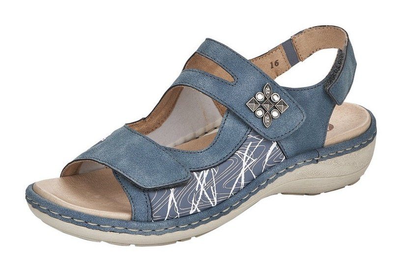 Remonte Sandale mit Klettverschlüssen blau-kombiniert