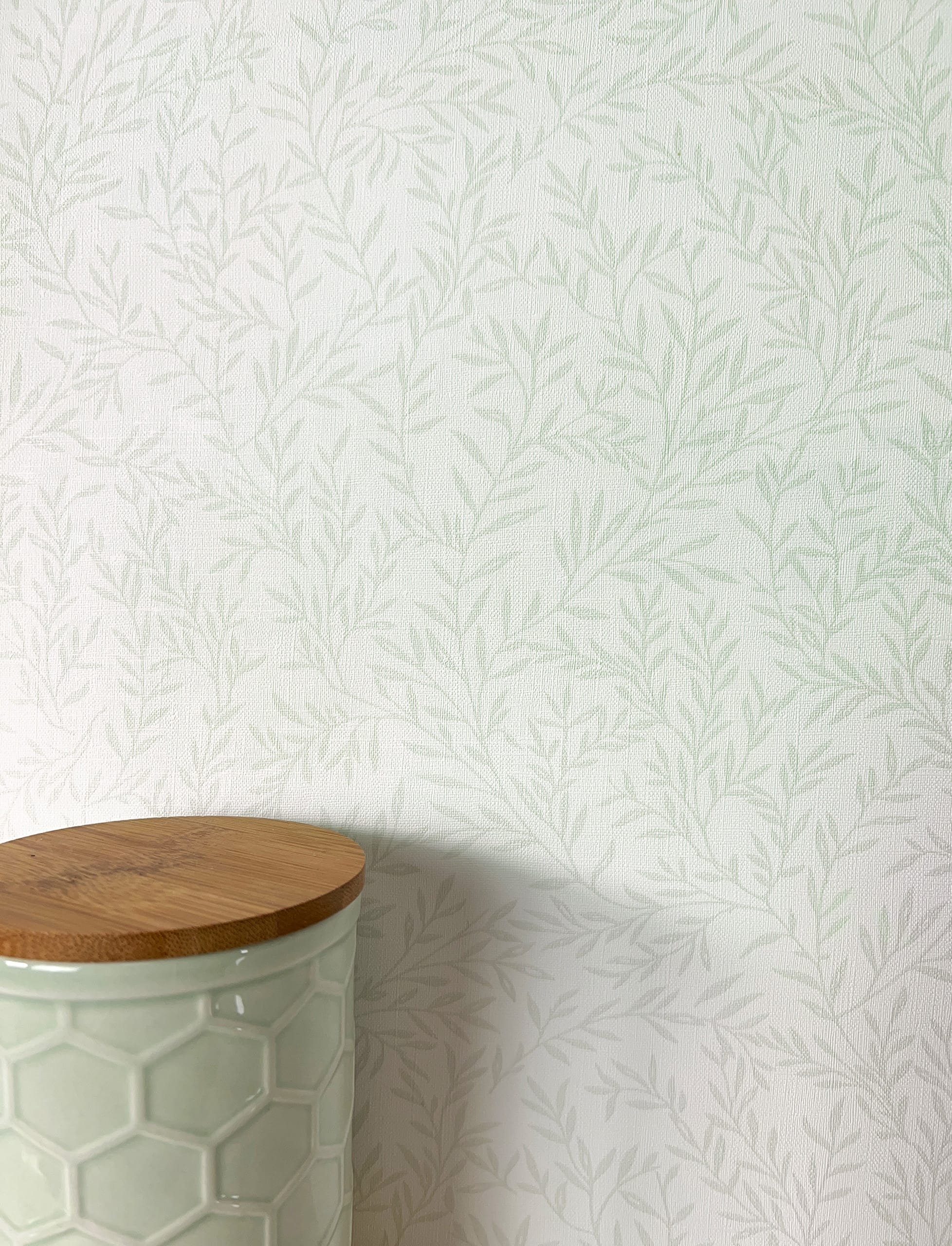 Newroom Vliestapete Erica Green Tapete Vintage Zweige,Blätter, Grün Tapete Floral Zweige - Vintage Blumentapete Weiß Romantisch 3D Optik Blätter für Schlafzimmer Wohnzimmer Küche, Blumentapete