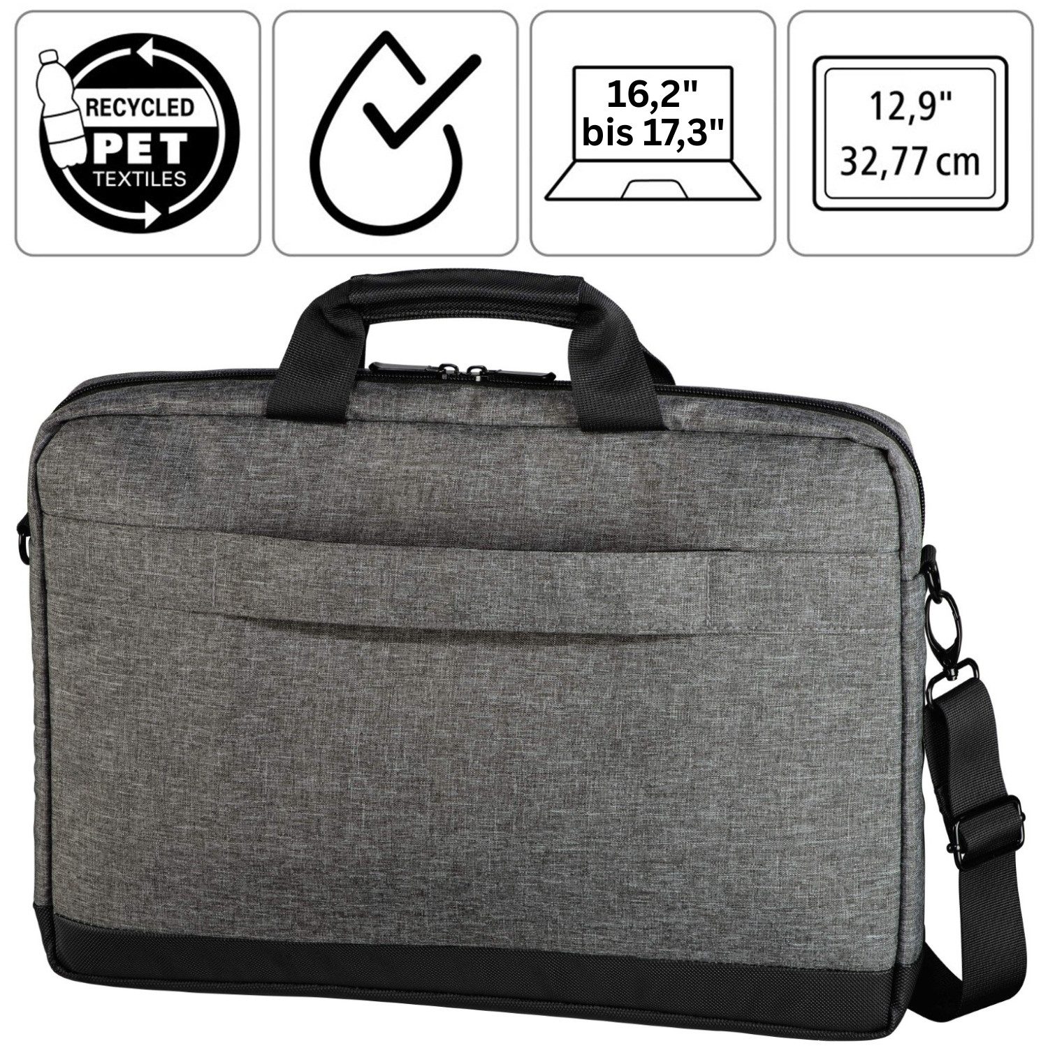 Hama Laptoptasche Notebook-Tasche Schutz-Hülle 16,2" bis 17,3" Terra (Notebook-Tasche), Business Cover Laptop-Case Bag für 16" 16,2" 17" 17,1" 17,3" Zoll