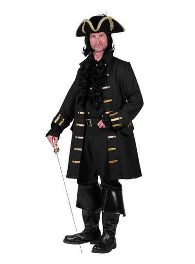 thetru Kostüm Herren Piratenjacke, Schwarze Uniformjacke für barocke Herren