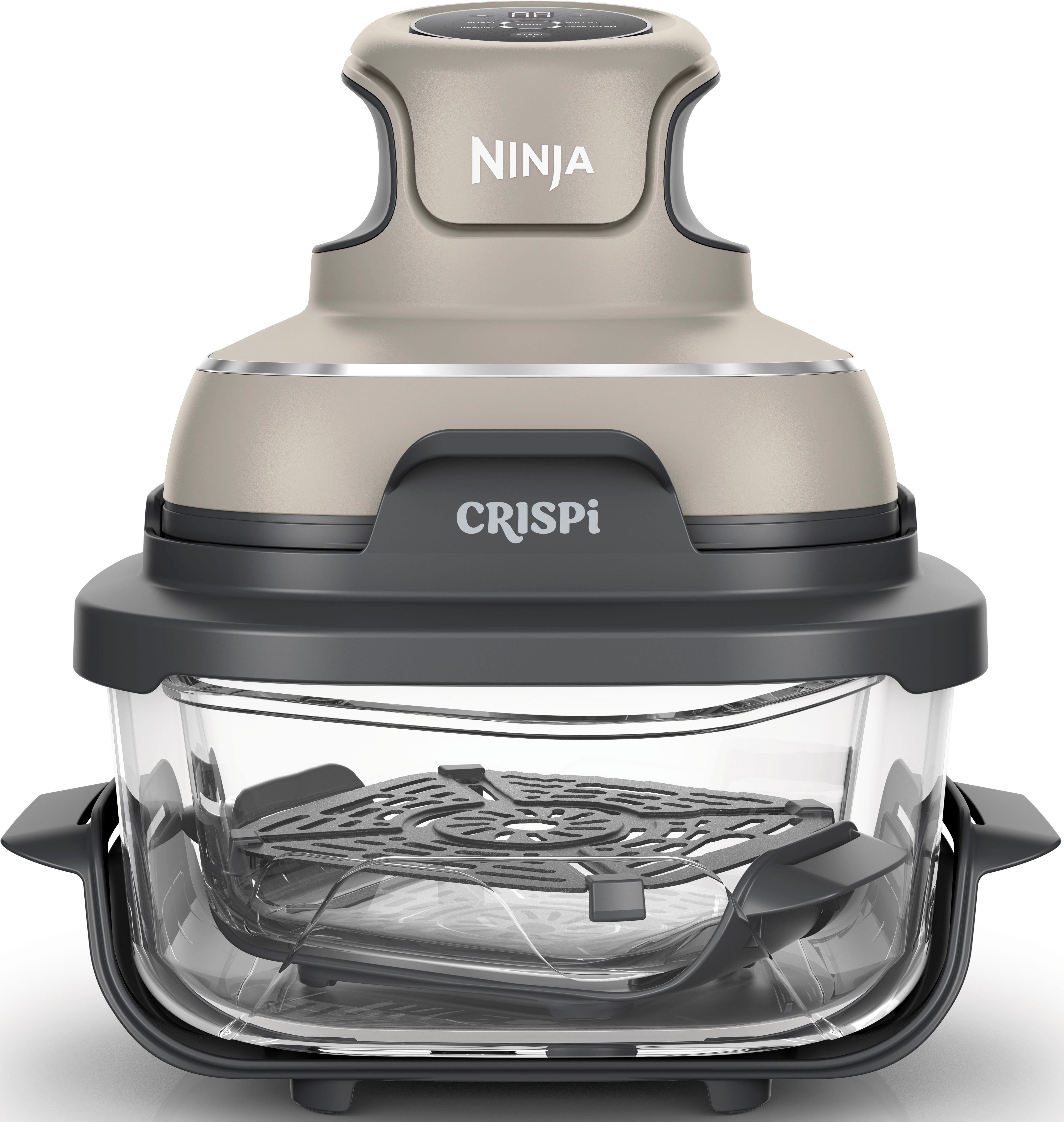 NINJA Heißluftfritteuse Ninja CRISPi 4-in-1 Tragbare Glas-Heißluftfritteuse Stone - [FN101EUST], 1700 W, tragbar