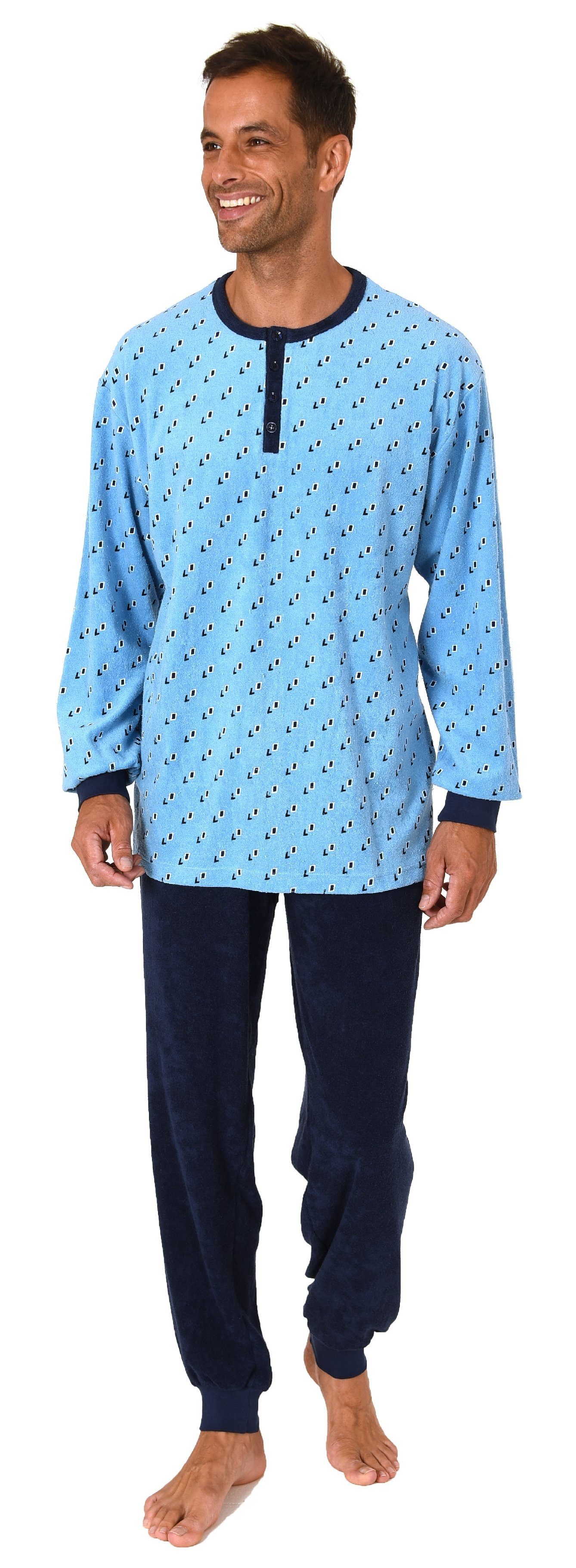 Normann Pyjama Herren Frottee Schlafanzug lang günstig online kaufen