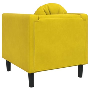 vidaXL Sofa Sessel mit Kissen Gelb Samt